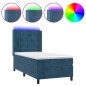vidaXL Boxspringbett mit Matratze & LED Dunkelblau 100x200 cm Samt vidaXL Boxspringbett mit Matratze & LED Dunkelblau 100x200 cm Samt