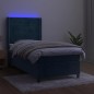 vidaXL Boxspringbett mit Matratze & LED Dunkelblau 100x200 cm Samt vidaXL Boxspringbett mit Matratze & LED Dunkelblau 100x200 cm Samt