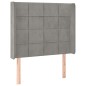 vidaXL Boxspringbett mit Matratze & LED Hellgrau 100x200 cm Samt vidaXL Boxspringbett mit Matratze & LED Hellgrau 100x200 cm Samt