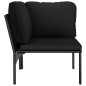 6-tlg. Garten-Lounge-Set mit Auflagen Schwarz PVC 6-tlg. Garten-Lounge-Set mit Auflagen Schwarz PVC