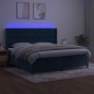 vidaXL Boxspringbett mit Matratze & LED Dunkelblau 200x200 cm Samt vidaXL Boxspringbett mit Matratze & LED Dunkelblau 200x200 cm Samt
