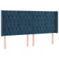vidaXL Boxspringbett mit Matratze & LED Dunkelblau 200x200 cm Samt vidaXL Boxspringbett mit Matratze & LED Dunkelblau 200x200 cm Samt