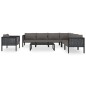 8-tlg. Garten-Lounge-Set mit Auflagen Poly Rattan Anthrazit 8-tlg. Garten-Lounge-Set mit Auflagen Poly Rattan Anthrazit