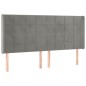 vidaXL Boxspringbett mit Matratze & LED Hellgrau 180x200 cm Samt vidaXL Boxspringbett mit Matratze & LED Hellgrau 180x200 cm Samt