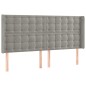 vidaXL Boxspringbett mit Matratze & LED Hellgrau 160x200 cm Samt vidaXL Boxspringbett mit Matratze & LED Hellgrau 160x200 cm Samt