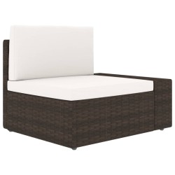 Modulares Sofa-Eckteil mit Armlehne (links) Poly Rattan Braun