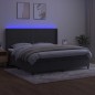 vidaXL Boxspringbett mit Matratze & LED Dunkelgrau 200x200 cm Samt vidaXL Boxspringbett mit Matratze & LED Dunkelgrau 200x200 cm Samt