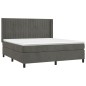 vidaXL Boxspringbett mit Matratze & LED Dunkelgrau 160x200 cm Samt vidaXL Boxspringbett mit Matratze & LED Dunkelgrau 160x200 cm Samt