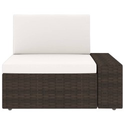 Modulares Sofa-Eckteil mit Armlehne (links) Poly Rattan Braun