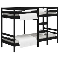 vidaXL Etagenbett Schwarz 80x200 cm Massivholz Kiefer