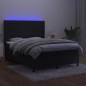 vidaXL Boxspringbett mit Matratze & LED Schwarz 140x190 cm Samt vidaXL Boxspringbett mit Matratze & LED Schwarz 140x190 cm Samt