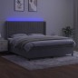 vidaXL Boxspringbett mit Matratze & LED Hellgrau 180x200 cm Samt vidaXL Boxspringbett mit Matratze & LED Hellgrau 180x200 cm Samt