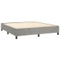 vidaXL Boxspringbett mit Matratze & LED Hellgrau 180x200 cm Samt vidaXL Boxspringbett mit Matratze & LED Hellgrau 180x200 cm Samt