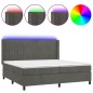 vidaXL Boxspringbett mit Matratze & LED Dunkelgrau 200x200 cm Samt vidaXL Boxspringbett mit Matratze & LED Dunkelgrau 200x200 cm Samt