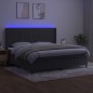 vidaXL Boxspringbett mit Matratze & LED Dunkelgrau 200x200 cm Samt vidaXL Boxspringbett mit Matratze & LED Dunkelgrau 200x200 cm Samt