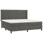 vidaXL Boxspringbett mit Matratze & LED Dunkelgrau 200x200 cm Samt vidaXL Boxspringbett mit Matratze & LED Dunkelgrau 200x200 cm Samt