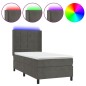 vidaXL Boxspringbett mit Matratze & LED Dunkelgrau 90x190 cm Samt vidaXL Boxspringbett mit Matratze & LED Dunkelgrau 90x190 cm Samt