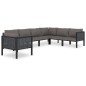 vidaXL 7-tlg. Garten-Lounge-Set mit Auflagen Poly Rattan Anthrazit vidaXL 7-tlg. Garten-Lounge-Set mit Auflagen Poly Rattan Anthrazit