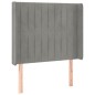 vidaXL Boxspringbett mit Matratze & LED Hellgrau 100x200 cm Samt vidaXL Boxspringbett mit Matratze & LED Hellgrau 100x200 cm Samt