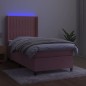 vidaXL Boxspringbett mit Matratze & LED Rosa 80x200 cm Samt vidaXL Boxspringbett mit Matratze & LED Rosa 80x200 cm Samt