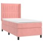 vidaXL Boxspringbett mit Matratze & LED Rosa 80x200 cm Samt vidaXL Boxspringbett mit Matratze & LED Rosa 80x200 cm Samt