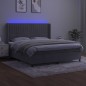 vidaXL Boxspringbett mit Matratze & LED Hellgrau 160x200 cm Samt vidaXL Boxspringbett mit Matratze & LED Hellgrau 160x200 cm Samt