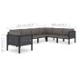 vidaXL 7-tlg. Garten-Lounge-Set mit Auflagen Poly Rattan Anthrazit vidaXL 7-tlg. Garten-Lounge-Set mit Auflagen Poly Rattan Anthrazit