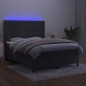 vidaXL Boxspringbett mit Matratze & LED Dunkelgrau 140x190 cm Samt vidaXL Boxspringbett mit Matratze & LED Dunkelgrau 140x190 cm Samt