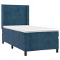 vidaXL Boxspringbett mit Matratze & LED Dunkelblau 100x200 cm Samt vidaXL Boxspringbett mit Matratze & LED Dunkelblau 100x200 cm Samt