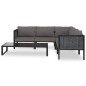 6-tlg. Garten-Lounge-Set mit Auflagen Poly Rattan Anthrazit 6-tlg. Garten-Lounge-Set mit Auflagen Poly Rattan Anthrazit