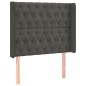 vidaXL Boxspringbett mit Matratze & LED Dunkelgrau 90x190 cm Samt vidaXL Boxspringbett mit Matratze & LED Dunkelgrau 90x190 cm Samt