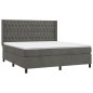 vidaXL Boxspringbett mit Matratze & LED Dunkelgrau 180x200 cm Samt vidaXL Boxspringbett mit Matratze & LED Dunkelgrau 180x200 cm Samt