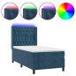 vidaXL Boxspringbett mit Matratze & LED Dunkelblau 80x200 cm Samt vidaXL Boxspringbett mit Matratze & LED Dunkelblau 80x200 cm Samt