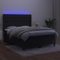 vidaXL Boxspringbett mit Matratze & LED Schwarz 140x190 cm Samt vidaXL Boxspringbett mit Matratze & LED Schwarz 140x190 cm Samt