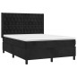 vidaXL Boxspringbett mit Matratze & LED Schwarz 140x190 cm Samt vidaXL Boxspringbett mit Matratze & LED Schwarz 140x190 cm Samt