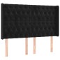 vidaXL Boxspringbett mit Matratze & LED Schwarz 140x190 cm Samt vidaXL Boxspringbett mit Matratze & LED Schwarz 140x190 cm Samt