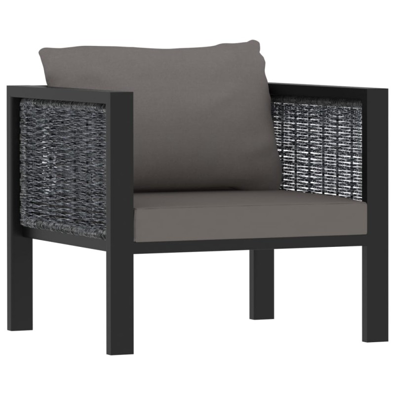 Sofa-Element mit Kissen Poly Rattan Anthrazit Sofa-Element mit Kissen Poly Rattan Anthrazit