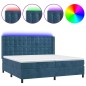 vidaXL Boxspringbett mit Matratze & LED Dunkelblau 200x200 cm Samt vidaXL Boxspringbett mit Matratze & LED Dunkelblau 200x200 cm Samt