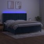 vidaXL Boxspringbett mit Matratze & LED Dunkelblau 200x200 cm Samt vidaXL Boxspringbett mit Matratze & LED Dunkelblau 200x200 cm Samt