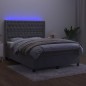 vidaXL Boxspringbett mit Matratze & LED Hellgrau 140x190 cm Samt vidaXL Boxspringbett mit Matratze & LED Hellgrau 140x190 cm Samt