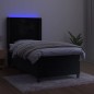 vidaXL Boxspringbett mit Matratze & LED Schwarz 100x200 cm Samt vidaXL Boxspringbett mit Matratze & LED Schwarz 100x200 cm Samt
