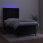 vidaXL Boxspringbett mit Matratze & LED Schwarz 80x200 cm Samt vidaXL Boxspringbett mit Matratze & LED Schwarz 80x200 cm Samt