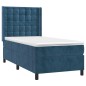 vidaXL Boxspringbett mit Matratze & LED Dunkelblau 100x200 cm Samt vidaXL Boxspringbett mit Matratze & LED Dunkelblau 100x200 cm Samt