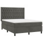vidaXL Boxspringbett mit Matratze & LED Dunkelgrau 140x190 cm Samt vidaXL Boxspringbett mit Matratze & LED Dunkelgrau 140x190 cm Samt