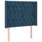 vidaXL Boxspringbett mit Matratze & LED Dunkelblau 100x200 cm Samt vidaXL Boxspringbett mit Matratze & LED Dunkelblau 100x200 cm Samt