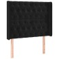 vidaXL Boxspringbett mit Matratze & LED Schwarz 90x190 cm Samt vidaXL Boxspringbett mit Matratze & LED Schwarz 90x190 cm Samt