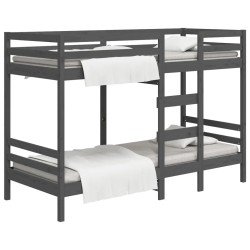 vidaXL Etagenbett Grau 90x190 cm Massivholz Kiefer