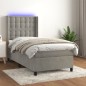 vidaXL Boxspringbett mit Matratze & LED Hellgrau 90x200 cm Samt vidaXL Boxspringbett mit Matratze & LED Hellgrau 90x200 cm Samt