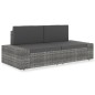 vidaXL Modulares 2-Sitzer-Sofa Poly Rattan Grau vidaXL Modulares 2-Sitzer-Sofa Poly Rattan Grau