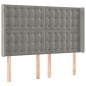vidaXL Boxspringbett mit Matratze & LED Hellgrau 140x200 cm Samt vidaXL Boxspringbett mit Matratze & LED Hellgrau 140x200 cm Samt